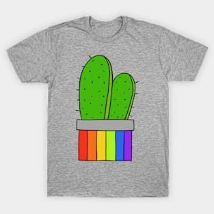 Cute Cactus Design #3: Rainbow Pot Cacti T-Shirt